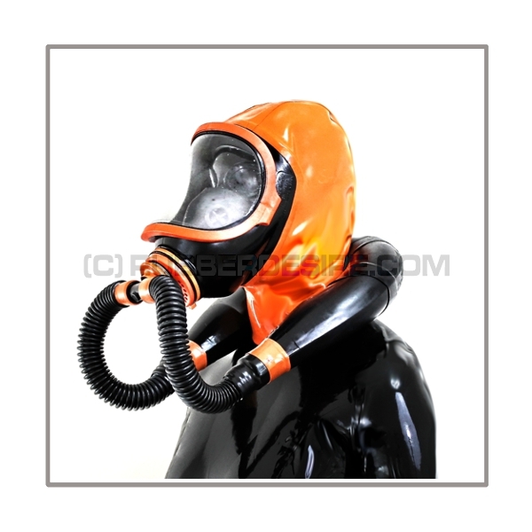 Deluxe CLIMAX gasmask-zipperhood-system SMELLBAG-X with neckrespirator-rubbersmell-bag-set